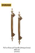 Euro Brass Pull On Rose Pull Handle Antique Brass 400mm