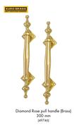 Euro Brass Diamond Rose Pull Handle Brass 300mm