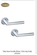 Dortello Tube Lever Handle Silver: Oulu Key Hole