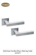 Dortello Solid Lever Handle Silver: Dala Key Hole