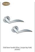 Dortello Solid Lever Handle Silver: Juniper Key Hole