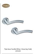 Dortello Tube Lever Handle Silver: Umea Key Hole