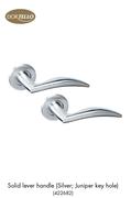 Dortello Solid Lever Handle Silver: Juniper Key Hole