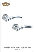 Dortello Tube Lever Handle Silver: Vaasa Key Hole