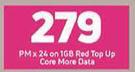 Samsung Galaxy A3 Core LTE-On 1GB Red Top Up Core More Data
