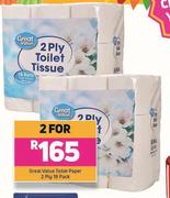 Great Value Toilet Paper 2 Ply 18 Pack-For 2