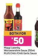 Maggi Lazenby Worcestershire Sauce 250ml Plus Chilli/Chilli Garlic Sauce-Both For