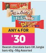 Beacon Chocolate Bars Or Jungle Bars Assorted-For Any 4 x 40g-56g