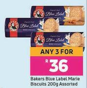 Bakers Blue Label Marie Biscuits Assorted-For Any 3 x 200g