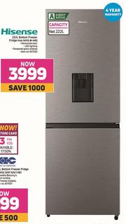 hisense 222l bottom freezer fridge inox h310 bi wd