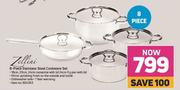 Zellini 8 Piece Stainless Steel Cookware Set