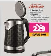 Sunbeam 2L Stainless Steel Diamond Kettle SSDK-2200