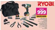 Ryobi 18V Cordless Drill + 70 Piece Access Kit Hid-180K