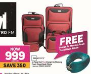 Mainstays 4 Piece Red Plus Design Go Memory Foam Travel Neck Pillow-Per Set