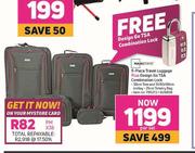 Mainstays 5 Piece Travel Luggage Plus Design Go TSA Combination Lock