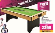 Shoot PT500 Pool Table Plus easi 8 2 x 1 Piece Hardwood Cues