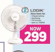 Logik 30cm Desk Fan