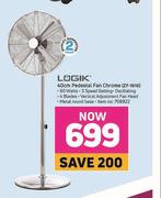 Logik 40cm Pedestal Fan Chrome ZF-1616
