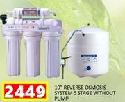 Aqua Win 10" Reverse Osmosis System 5 Stage Without Pump