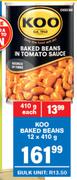 Koo Baked Beans In Tomato Sauce-12 x 410g