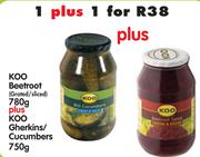 Koo Beetroot(Grated/Sliced) 780g+ Koo Gherkins/Cucumbers 750g