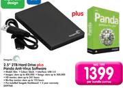 Seagate 2.5" 2TB Hard Drive+ Panda Anti-Virus Software-Per Bundle