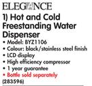 Elegance Hot And Cold Freestanding Water Dispenser BYZ1106- Each