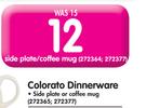 Colorato Dinnerware Side Plate Or Coffee Mug