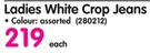Legend Ladies White Crop Jeans