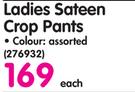 Legend Ladies Sateen Crop Pants