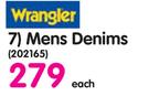 Wrangler Mens Denims
