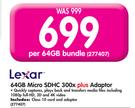 Lexar 64GB Micro SDHC 300x+Adaptor