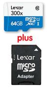Lexar 64GB Micro SDHC 300x+Adaptor