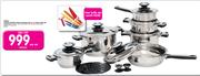 Tissoli 16 Piece Stainless Steel Cookware Set + 5 Piece Knife Set-Per Set
