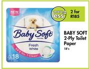 Baby Soft 2 Ply Toilet Paper-For 2 x 18's