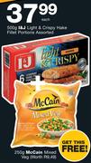 I&J Light & Crispy Hake Fillet Portions Assorted 500g+ Free 250g McCain Mixed Veg