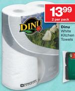 Dinu White Kitchen Towels-2 Per Pack