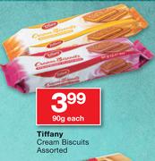 Tiffany Cream Biscuits Assorted-90g Each
