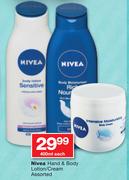 Nivea Hand & Body Lotion/Cream Assorted-400ml Each