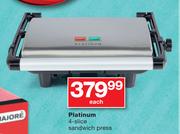 Platinum 4-Slice Sandwich Press-Each