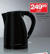 Platinum 1.7Ltr Cordless Kettle Black/White-Each