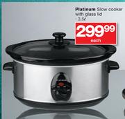 Platinum Slow Cooker With Glass Lid-3.5Ltr Each