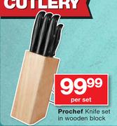 Prochef Knife Set In Wooden Block-Per Set