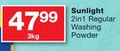 Sunlight 2 In 1 Regular Washing Powder-3Kg