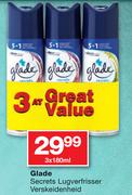 Glade Secrets Lugverfrisser Verskeidenheid-3 x 180ml