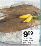 Small East Coast Sole-Per 100g