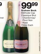 Graham Beck Methode Cap Classique Brut Chardonnay/Pinot Noir/Rose-750ml Each