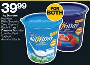 Danone Nutriday Plain/Smooth/Zero Yoghurt 1Kg&1Kg Danone NutridayLowFat Fruit Yoghurt Assorted-Each