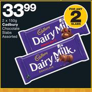 Cadbury Chocolate Slabs Assorted-2x150g