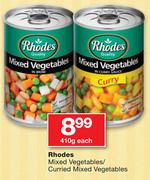 Rhodes Mixed Vegetables/Curried Mixed Vegetables-410g Each